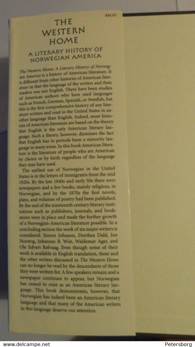 The Western Home: A LITERARY HISTORY OF NORWEGIAN AMERICA (Authors Series; V. 8) Hardcover – Illustrated. - Verenigde Staten