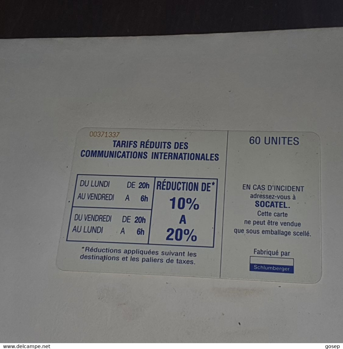 Ivory Coast-(CIF-SOC-0017/1)-socatel-blue-(24)-(60units)-(00371337)-used Card+1card Prepiad Free - Côte D'Ivoire