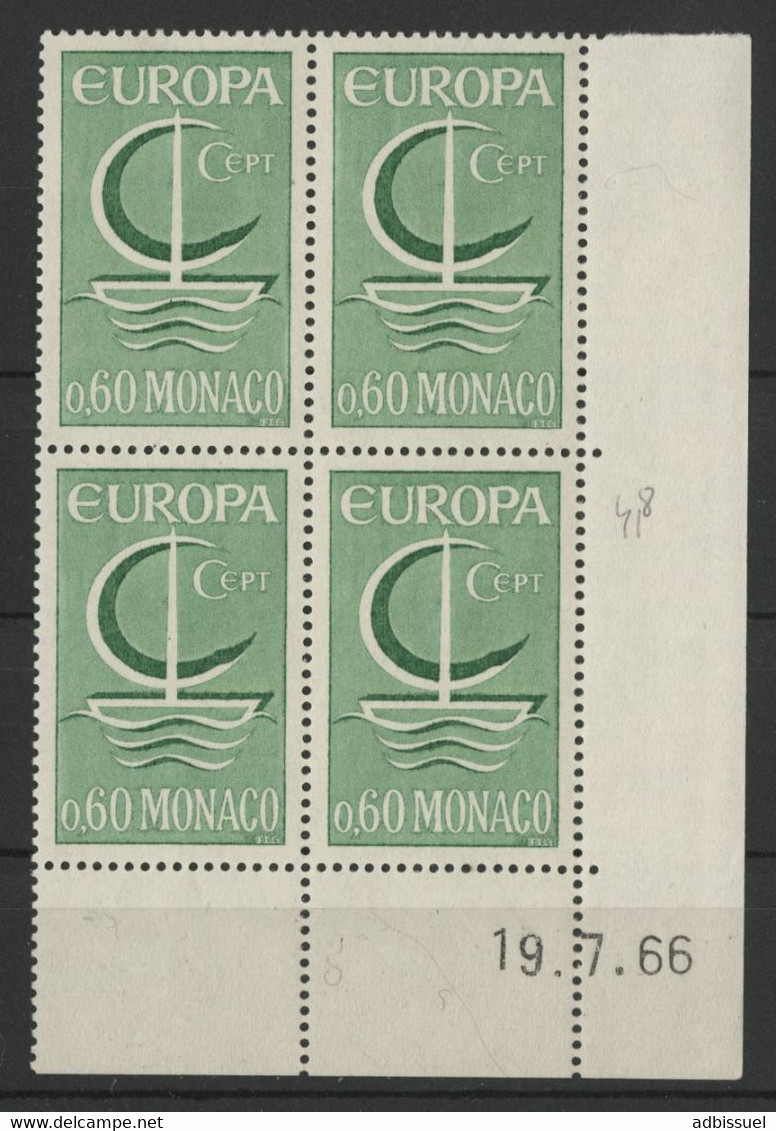 N° 699 Bloc De Quatre Neufs ** MNH Avec Coin Daté Du 19/7/66 - Unused Stamps
