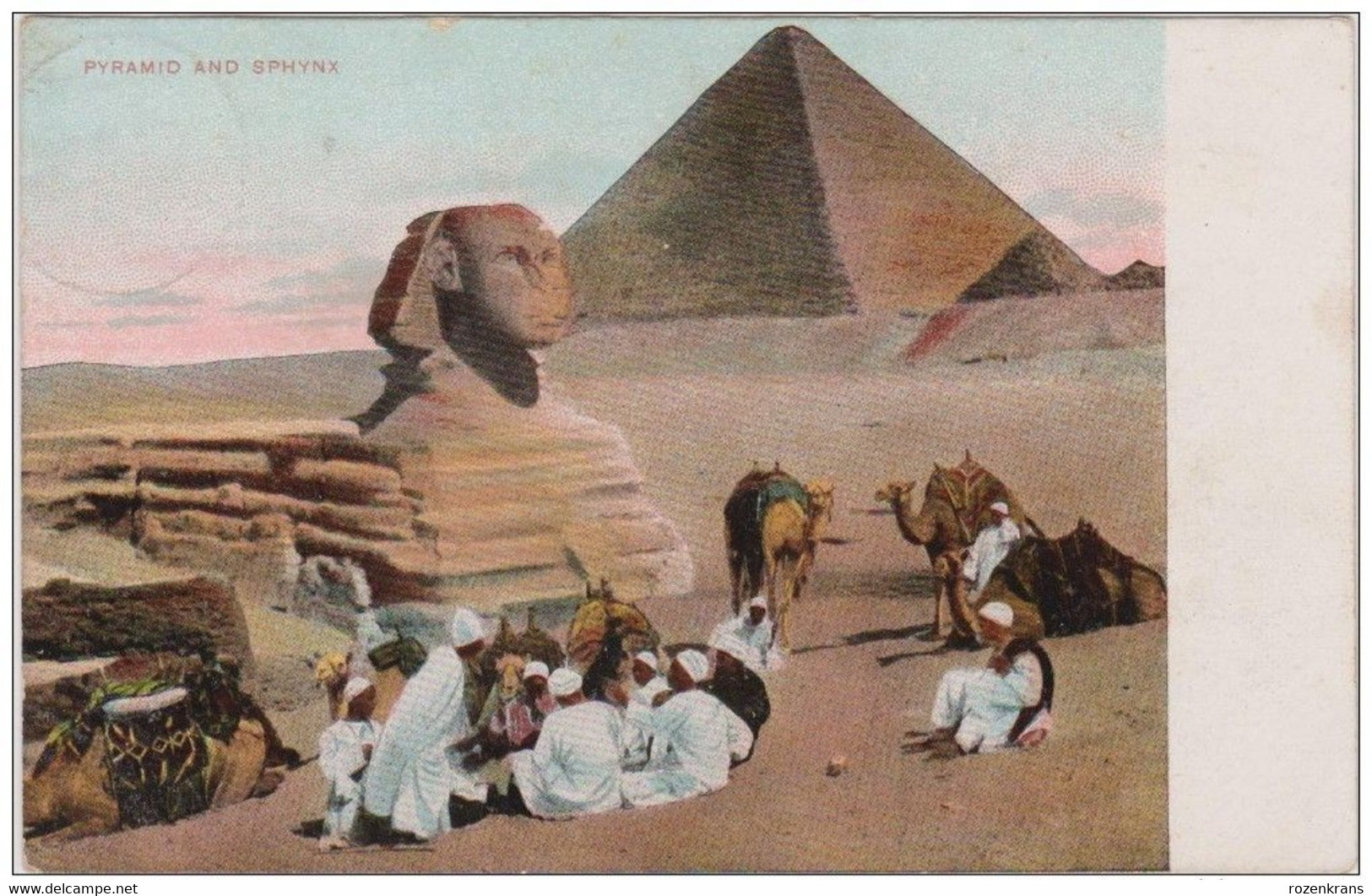 Egypt Gizeh Pyramid And Sphynx 1909 Antwerpen Anvers Alexandria Mooie Stempel Obliteration Egypte Gizah CPA - Guiza