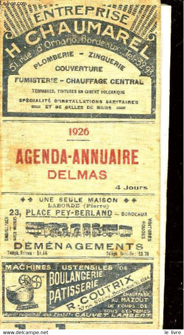 AGENDA-ANNUAIRE DELMAS - COLLECTIF - 1926 - Telefonbücher