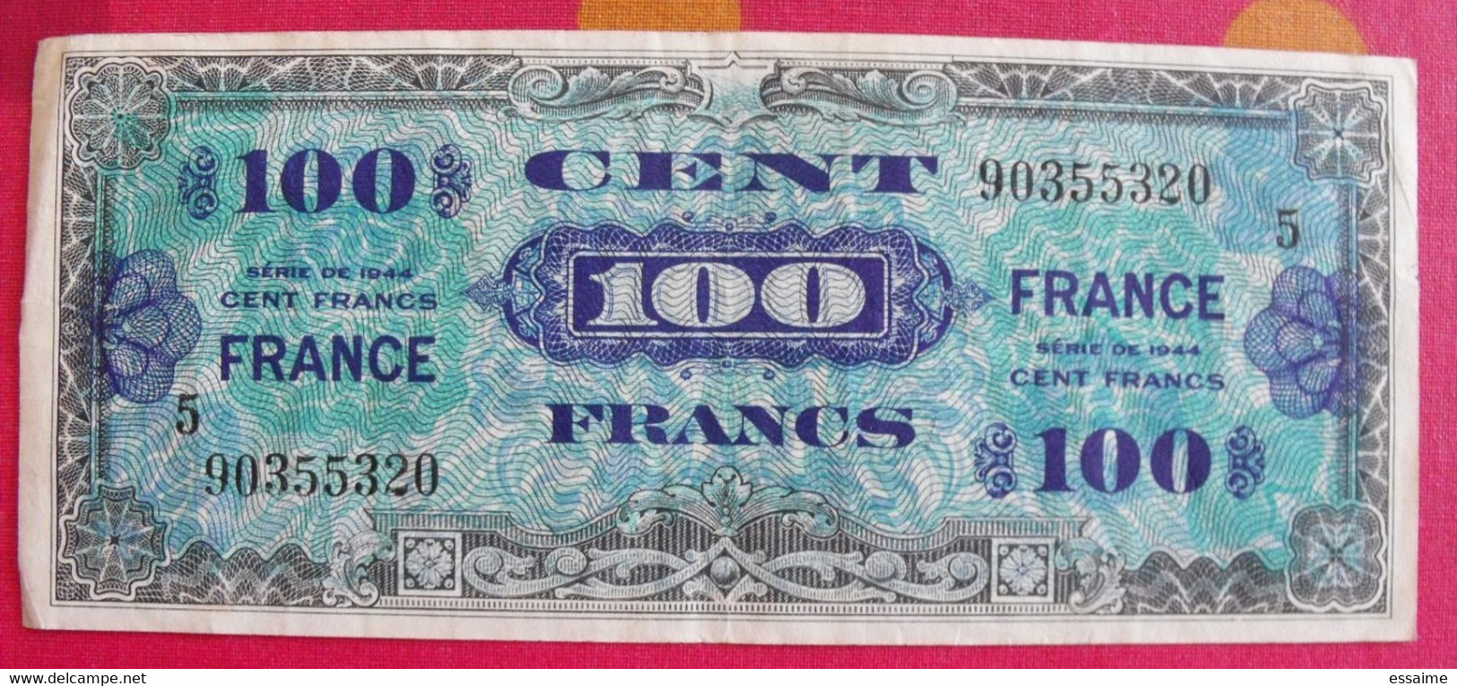 France. 100 Cents Francs. Verso France. Série De 1944. Bel état - 1944 Vlag/Frankrijk