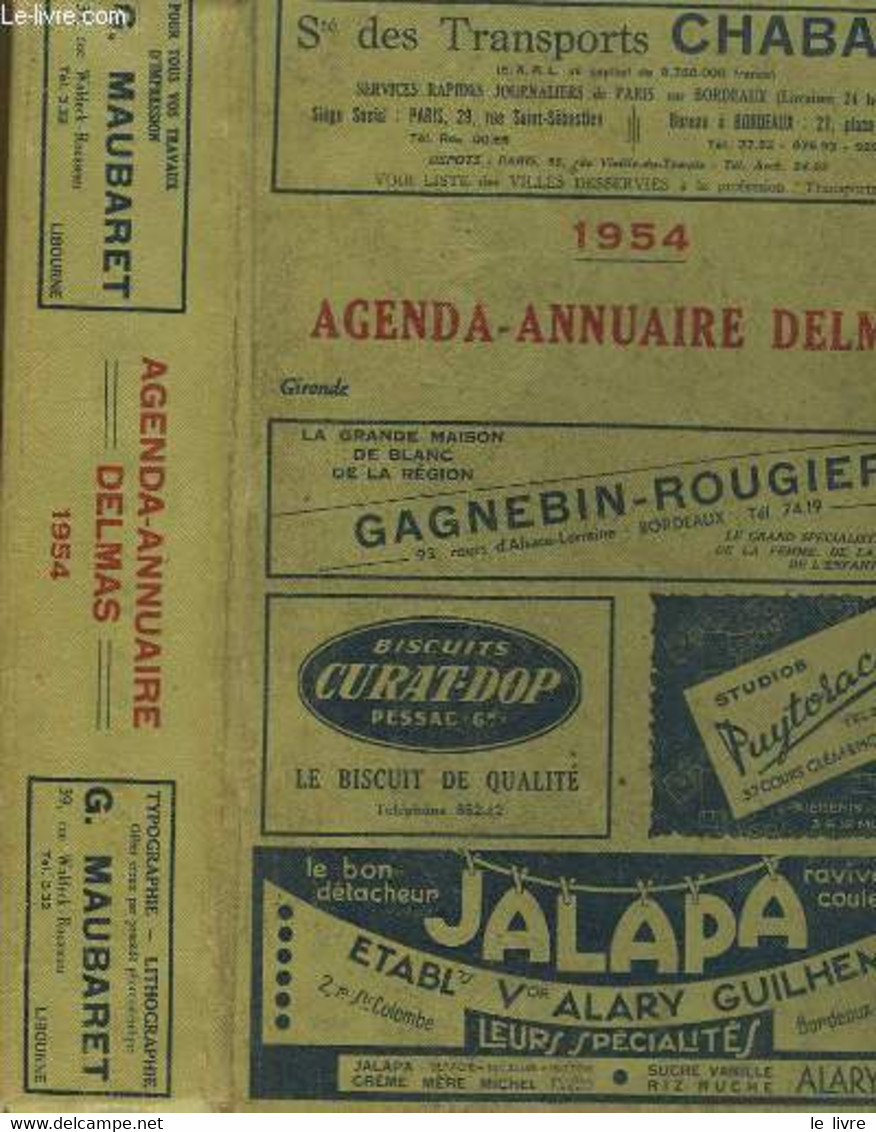 Agenda-Annuaire Delmas - 1954 - COLLECTIF - 1953 - Agendas Vierges