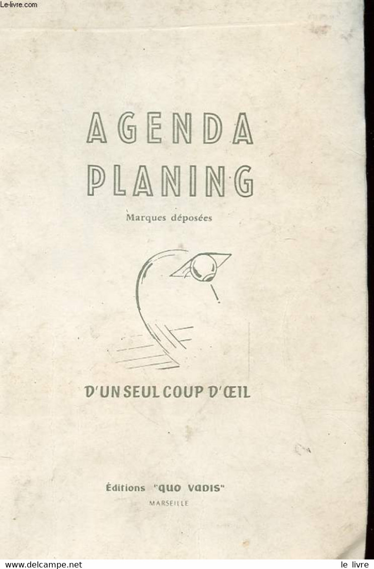 AGENDA PLANNING - D'UN SEUL COUP D'OEUL - COLLECTIF - 1960 - Blank Diaries