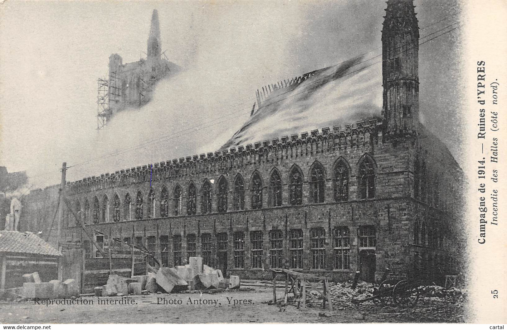 Ruines D'YPRES - Campagne De 1914 - Incendie Des Halles (côté Nord). - Ieper