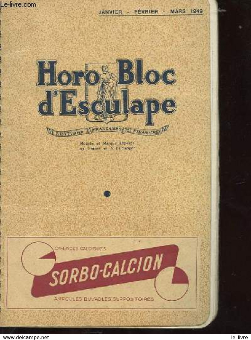 AGENDA HORO BLOC D'ESCULAPE - COLLECTIF - 1949 - Terminkalender Leer