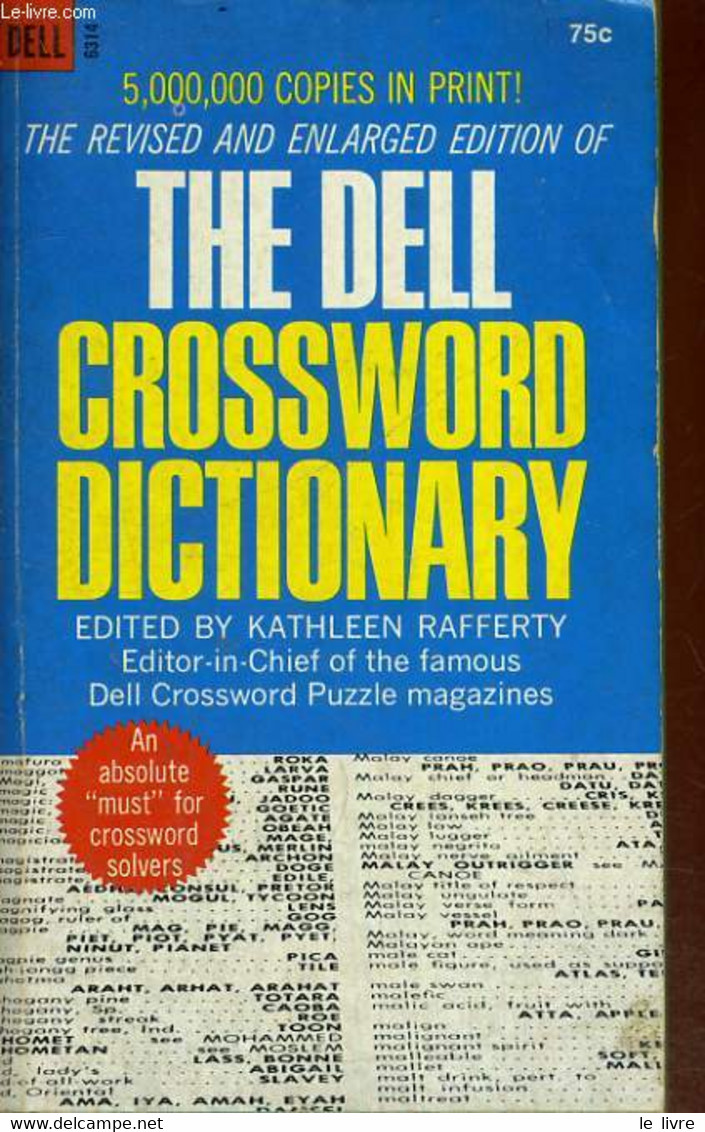 DELL CROSSWORD DICTIONNARY - KATHLEEN RAFFERTY - 1972 - Dizionari, Thesaurus