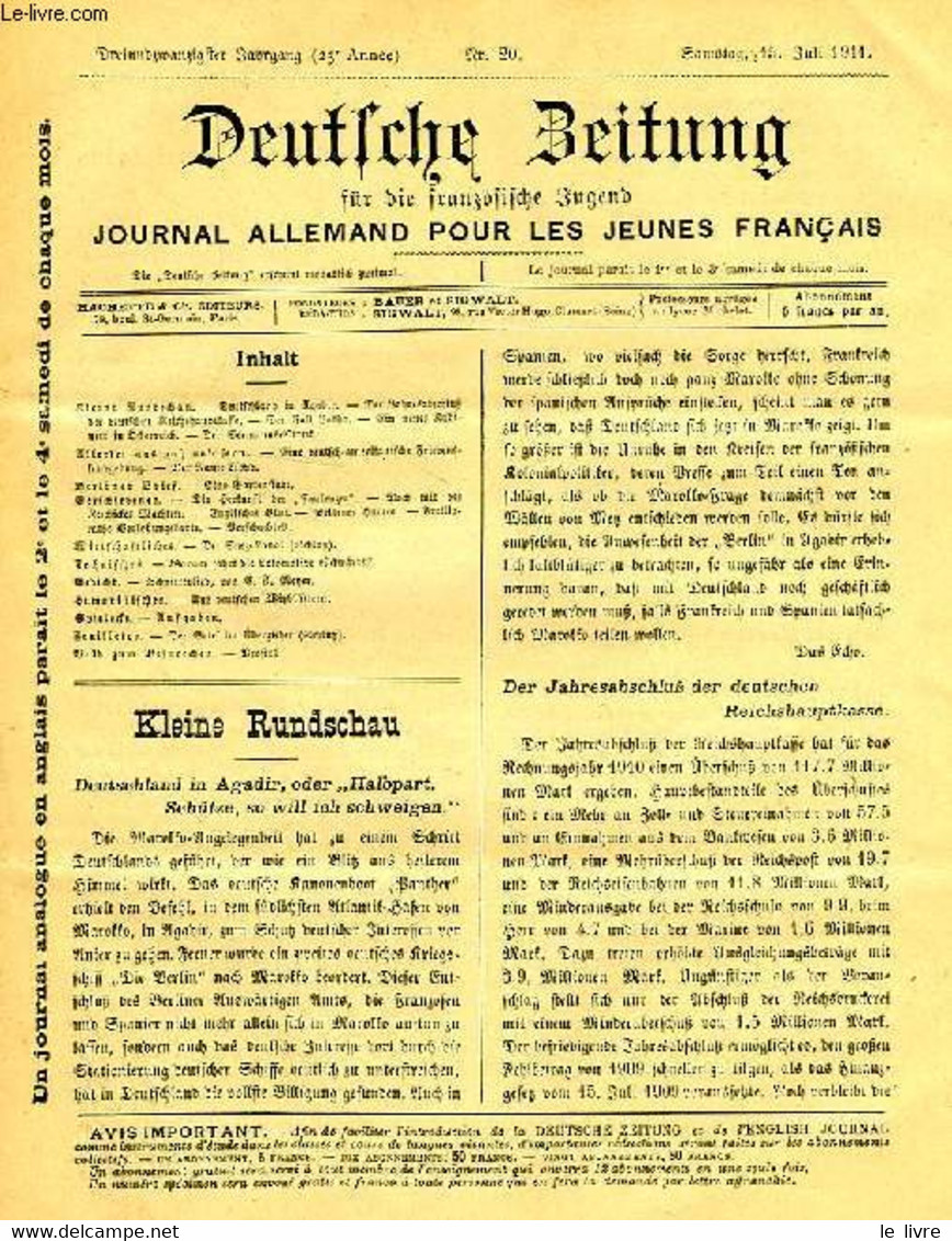 DEUTSCHE ZEITUNG FUR DIE FRANZOSICHEN JUGEND, JOURNAL ALLEMAND POUR LES JEUNES FRANCAIS, 28 NUMEROS (1889-1911) - COLLEC - Dictionnaires, Thésaurus