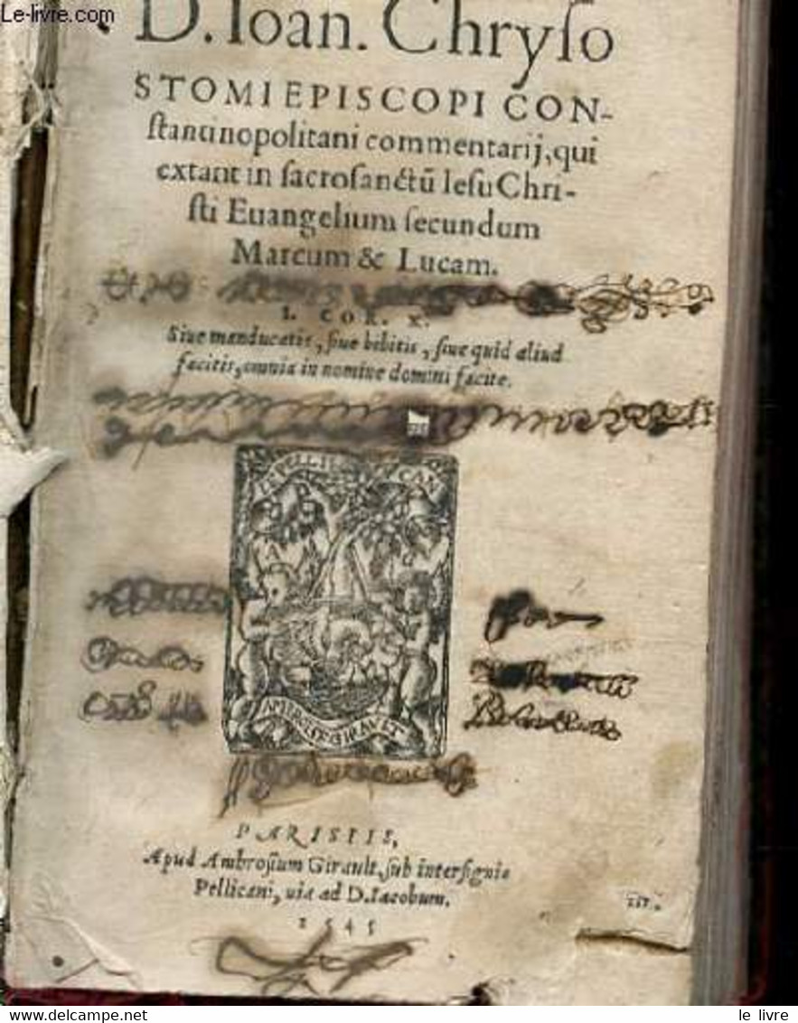 CON-FTANTINOPOLITANI COMMENTARIJ, QUI EXTANT IN FACROFANCTU IEFU CHRIFTI EUANGELIUM FECUNDUM MARCUM&LUCAM. - - D. IOAN. - Jusque 1700