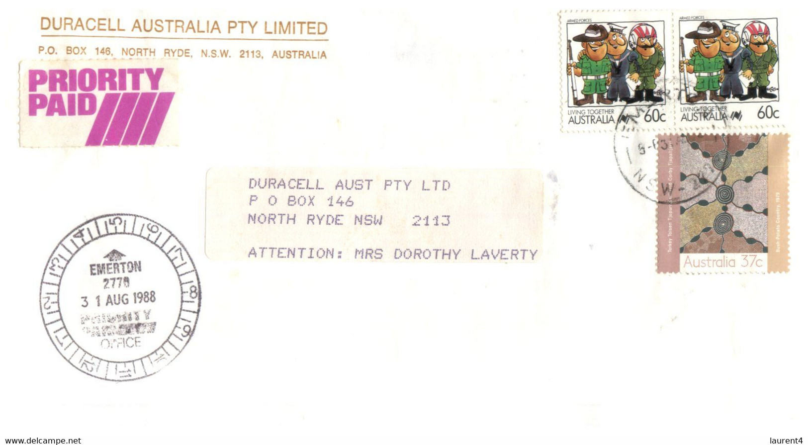 (LL 27) Australia - Priority Paid Covers (2 ) With Living Together Stamps (and Others) 1988 - Altri & Non Classificati
