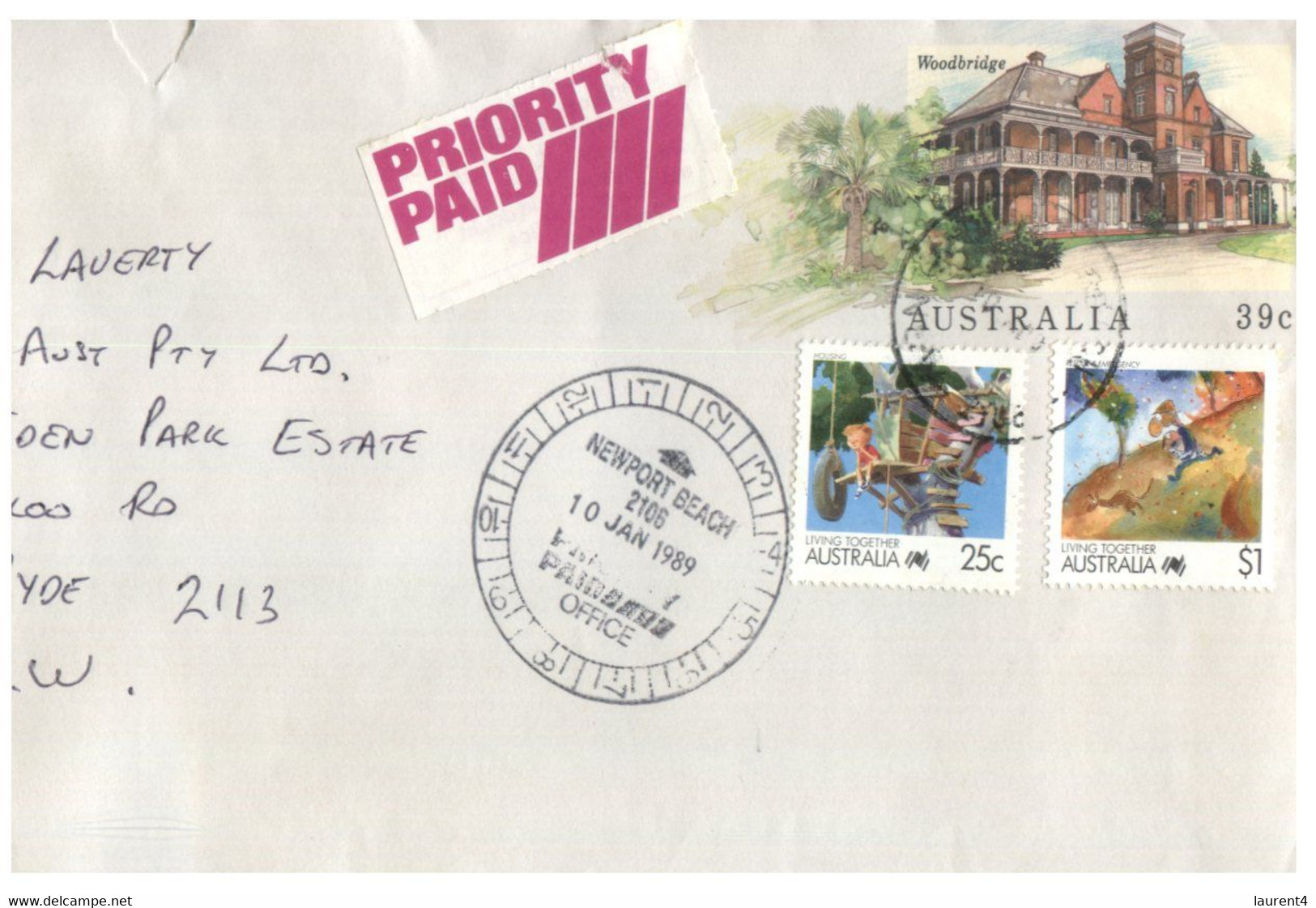(LL 27) Australia - Priority Paid Covers (2 ) With Living Together Stamps / Frog (on Pre-paid Covers) 1984 & 89 - Otros & Sin Clasificación