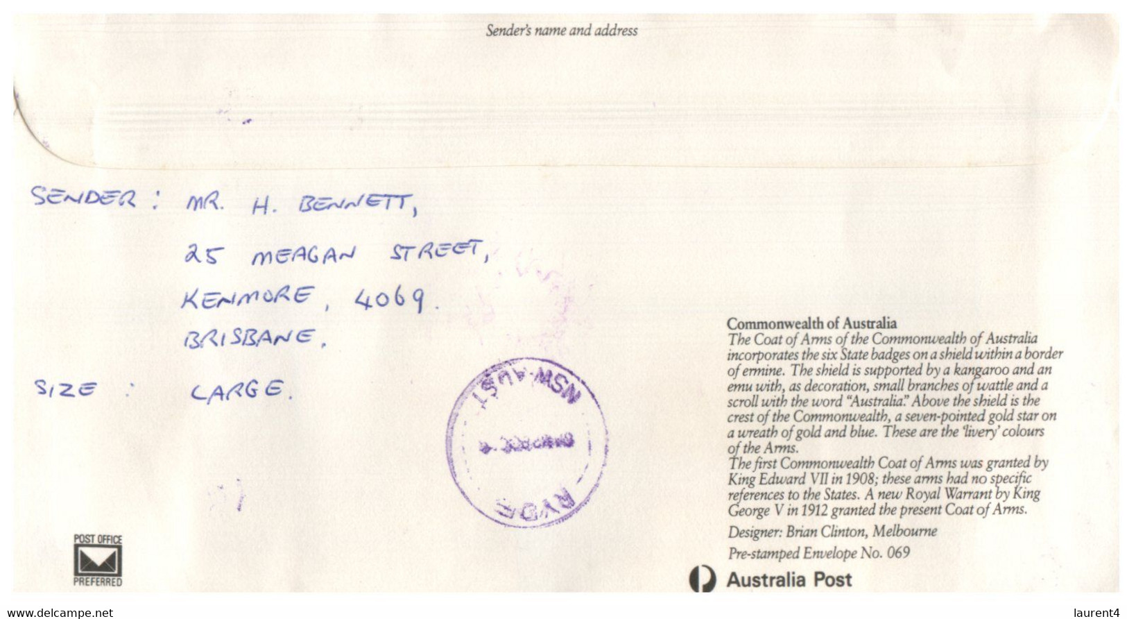(LL 27) Australia - Priority Paid Covers (2 ) With Living Together Stamps / Frog (on Pre-paid Covers) 1984 & 89 - Andere & Zonder Classificatie