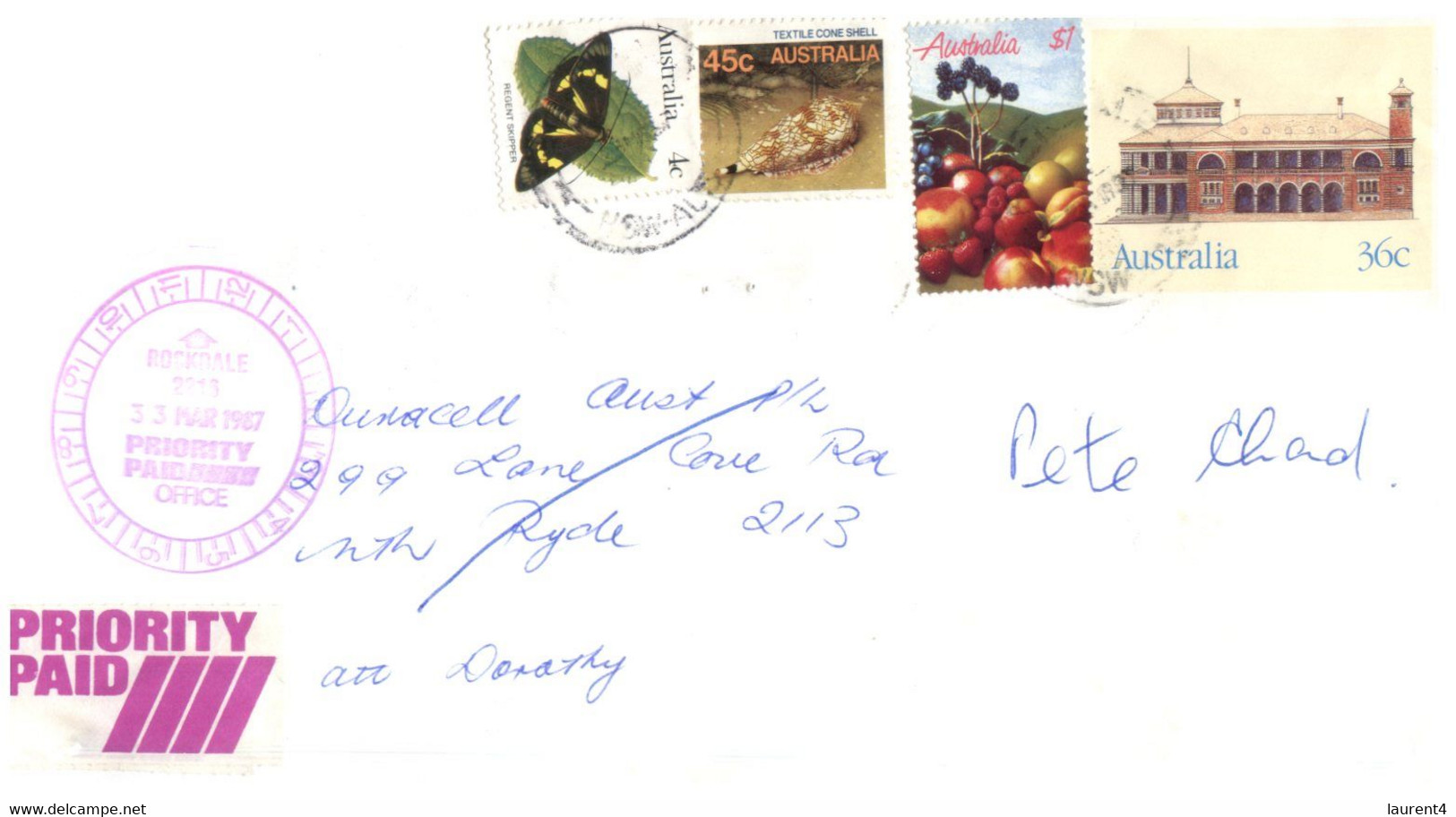 (LL 27) Australia - Priority Paid Covers (2 ) With Fruits / Fish / Butterfly (with 1 Pre-paid Covers) 1987 - Andere & Zonder Classificatie