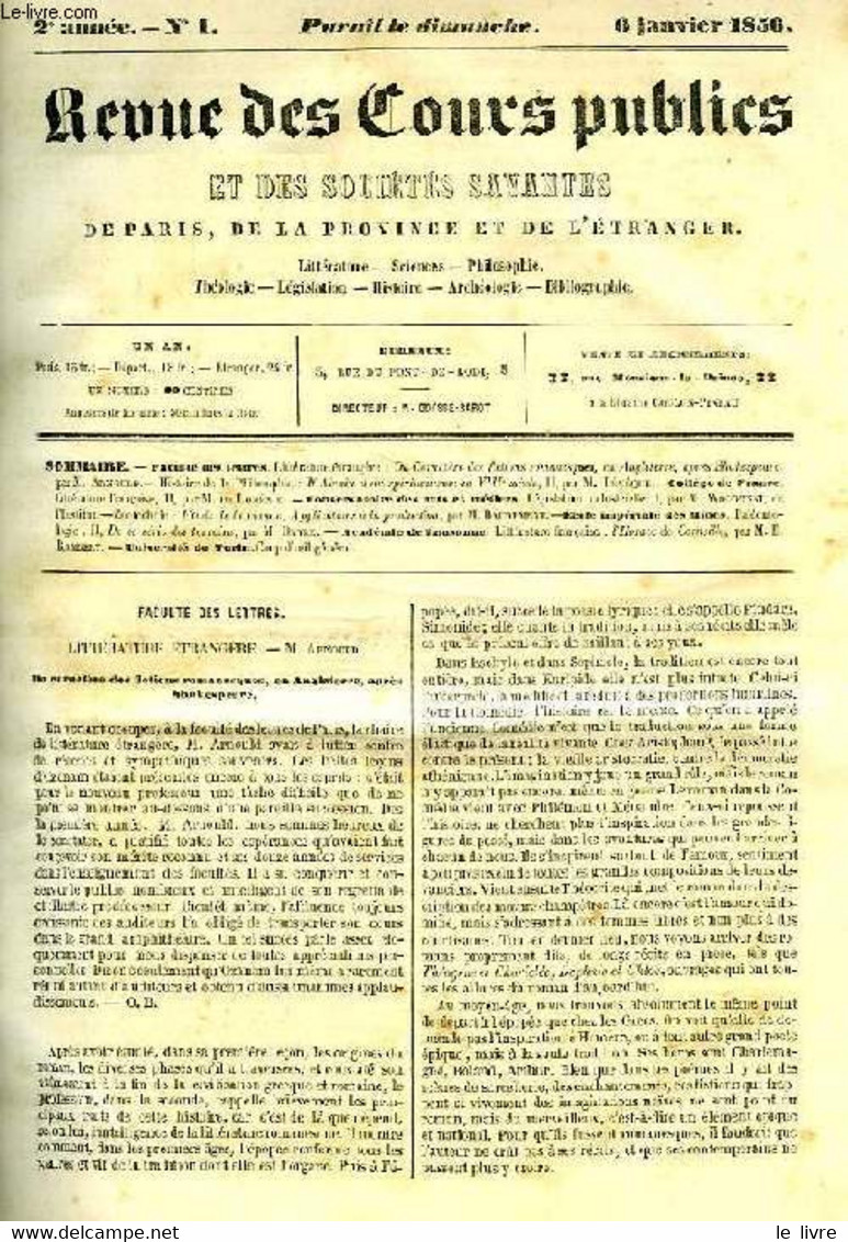 REVUE DES COURS PUBLICS ET DES SOCIETES SAVANTES DE LA FRANCE ET DE L'ETRANGER, 2e VOLUME, 2e ANNEE, JAN. 1856 - FEV. 18 - Encyclopédies