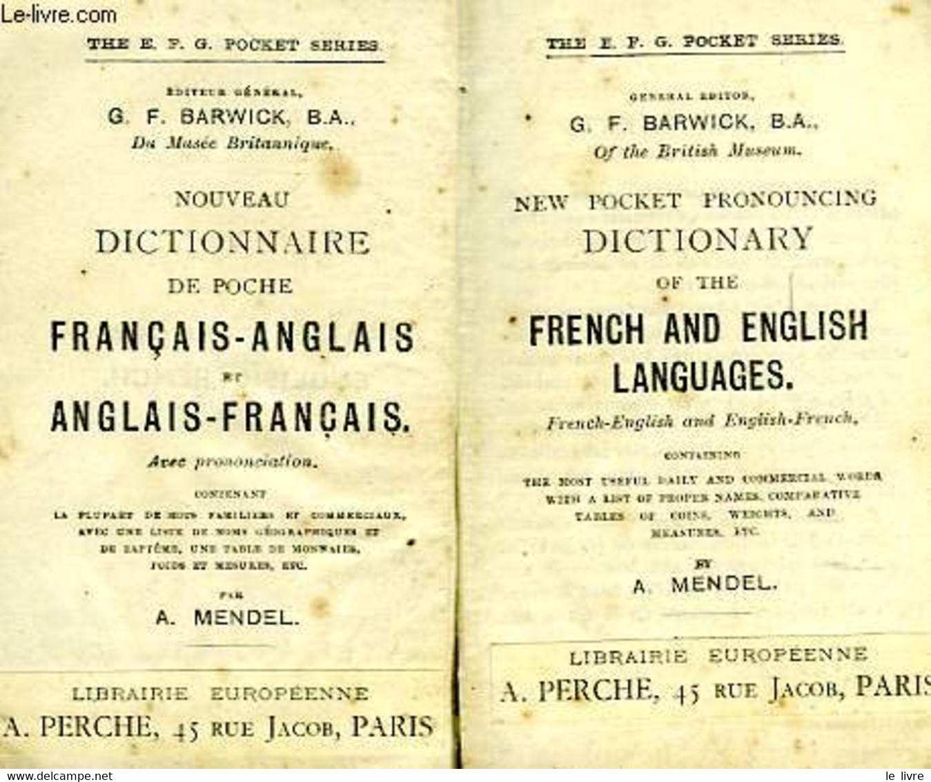 NOUVEAU DICTIONNAIRE DE POCHE FRANCAIS-ANGLAIS ET ANGLAIS-FRANCAIS / NEW POCKET PRONOUNCING DICTIONARY OF THE FRENCH AND - Dictionaries, Thesauri