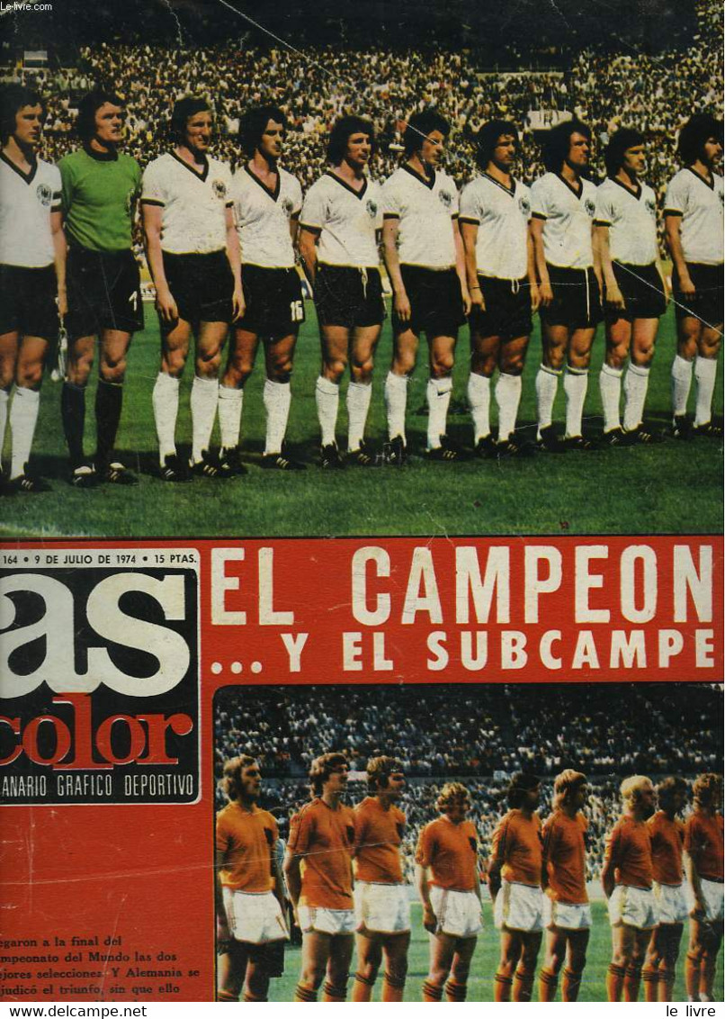 AS COLOR, SEMANARIO GRAFICO DEPORTIVO N°164, 9 JULIO DE 1974. EL CAMPEON... Y EL SUBCAMPEON. - COLLECTIF - 1974 - Boeken