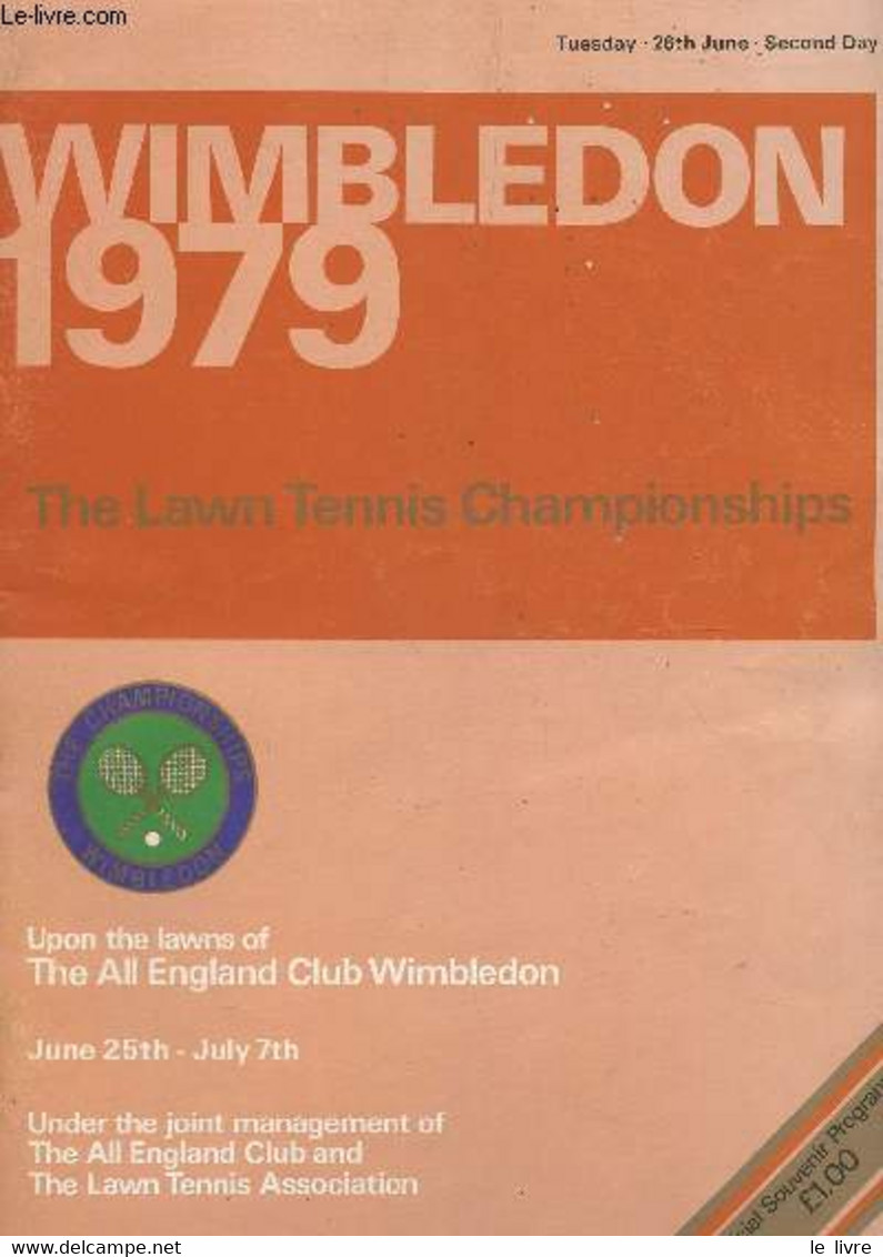 WIMBLEDON 1979 - THE LAWN TENNIS CHAMPIONSHIPS / 26th JUNE - SECOND DAY - COLLECTIF - 1979 - Livres