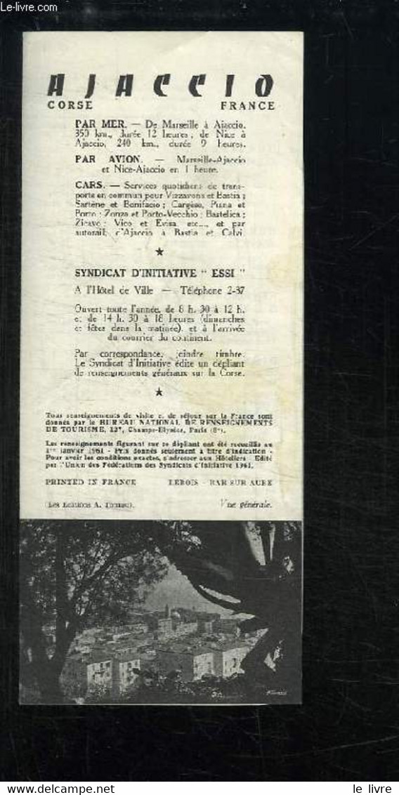 Brochure Dépliante "Ajaccio, Corse" - COLLECTIF - 0 - Corse