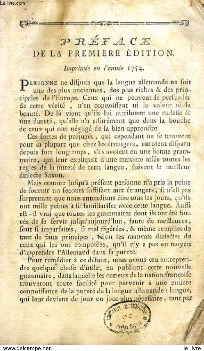 LE MAITRE DE LANGUE ALLEMANDE, NOUVELLE GRAMMAIRE METHODIQUE ET RAISONNEE, OU PRINCIPES DE LA LANGUE ALLEMANDE - GOTTSCH - Atlas