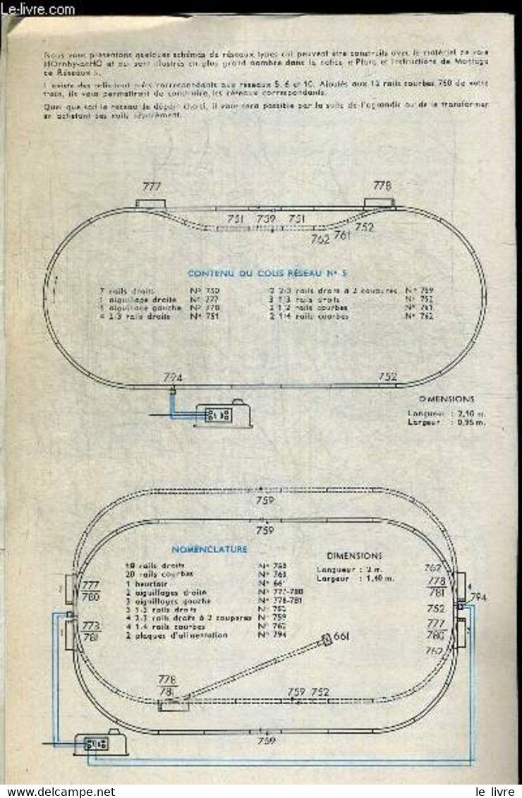 NOTICE DE MONTAGE DES AIGUILLAGES HORNBY ACHO TYPE DEUX RAILS (BREVETE SGDG) - CONTENU DU COLIS RESEAU N° 5, 6, 10 - COL - Modellbau