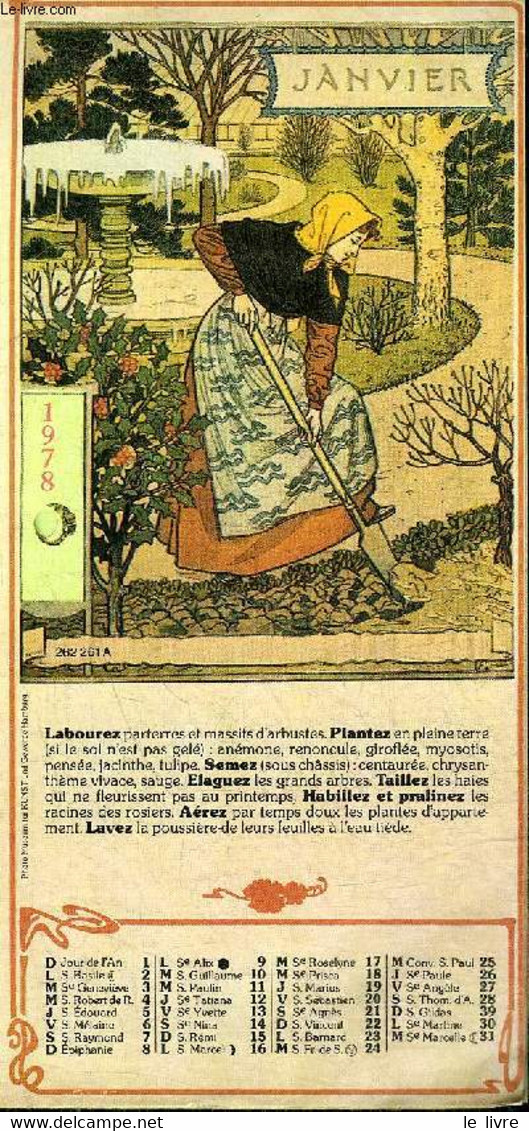 UN CALENDRIER DE 1978 - JARDIN. - COLLECTIF - 1978 - Agende & Calendari