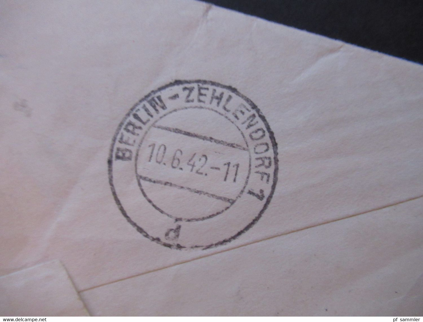 Portugal 1942 Zensurbeleg OKW Mehrfachzensur Einschreiben Lisboa - Berlin mit Luftpost / Flugpostmarke Nr. 594 MiF