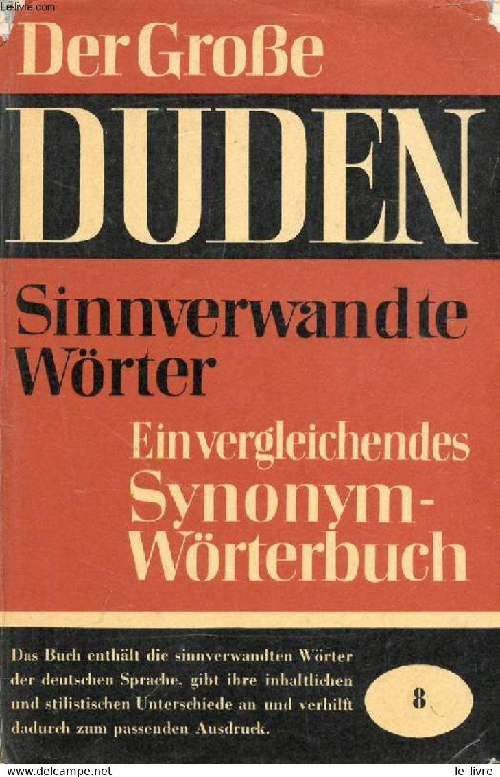 DER GROßE DUDEN, VERGLEICHENDES SYNONYMWÖRTERBUCH - GREBE Paul, MÜLLER Wolfgang - 1964 - Atlas