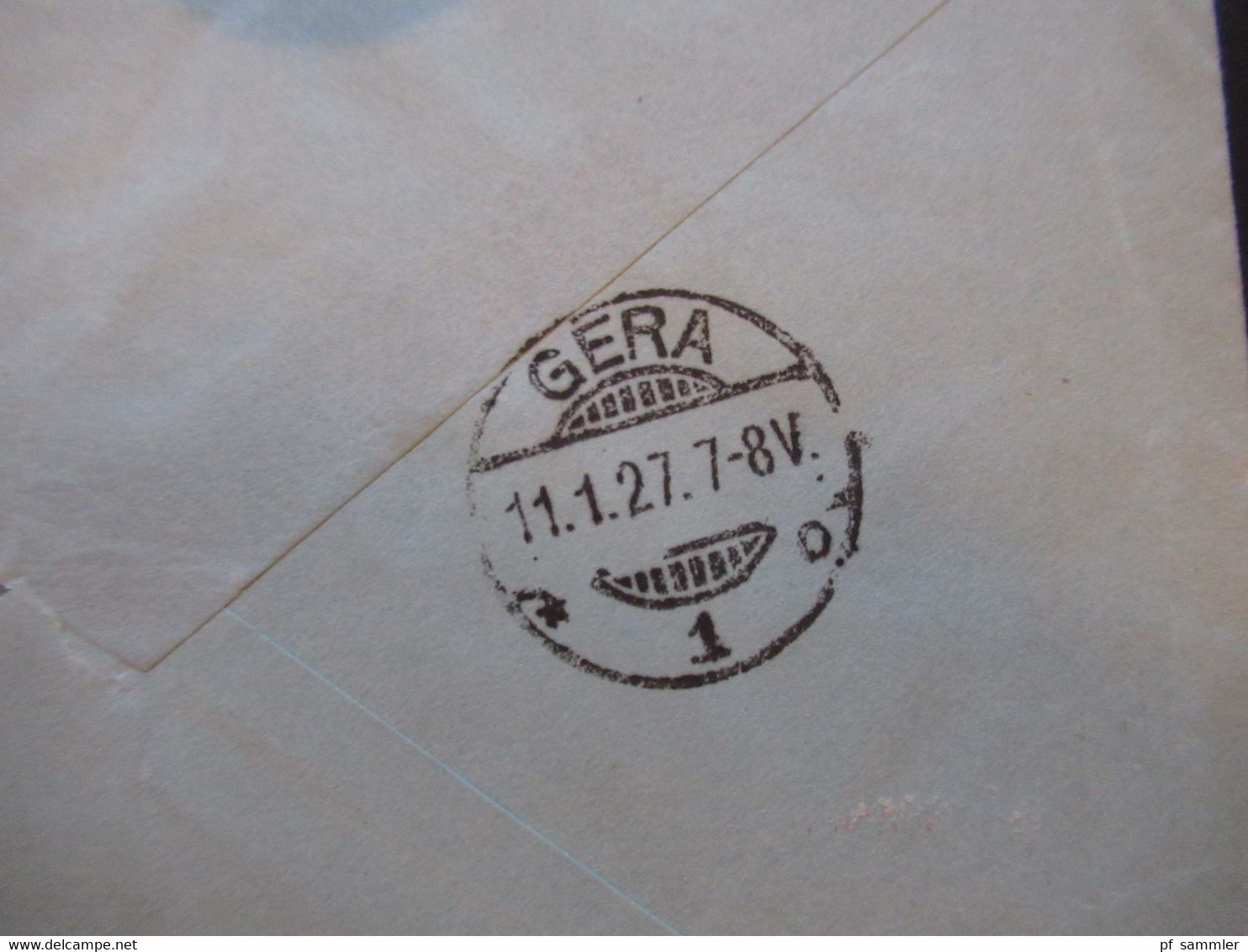 Portugal 1927 Freimarken Ceres MiF / Dreifarbenfrankatur Einschreiben / Registado Lisboa Central Nach Gera - Brieven En Documenten