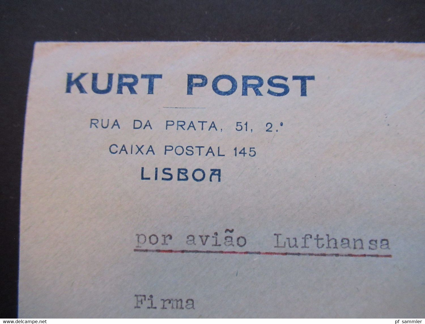 Portugal 1941 Zensurbeleg OKW Mehrfachzensur Umschlag Kurt Porst Lisboa - HH Marken Sir Rowland Hill Nr.629 (2) MeF - Storia Postale