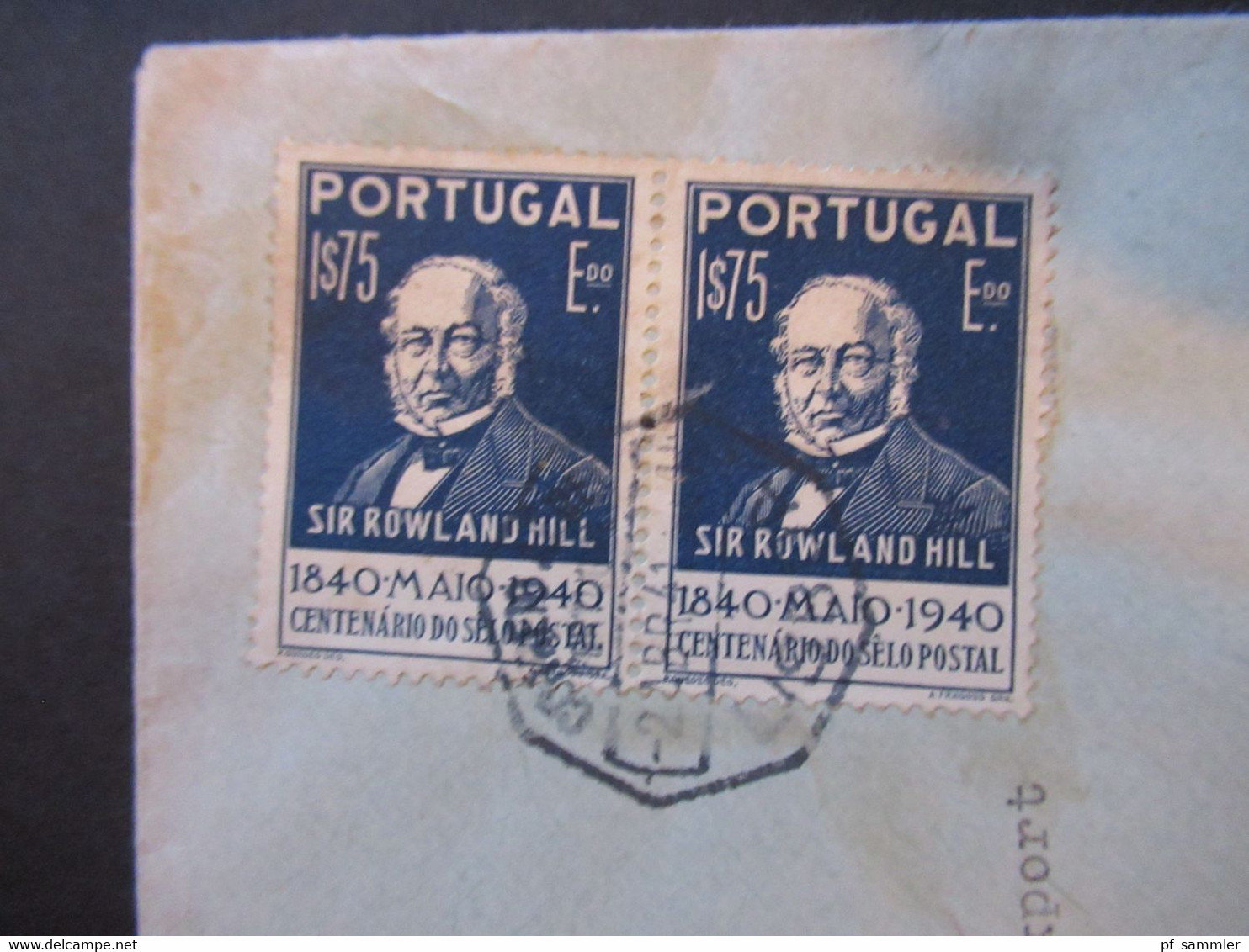 Portugal 1941 Zensurbeleg OKW Mehrfachzensur Umschlag Kurt Porst Lisboa - HH Marken Sir Rowland Hill Nr.629 (2) MeF - Cartas & Documentos