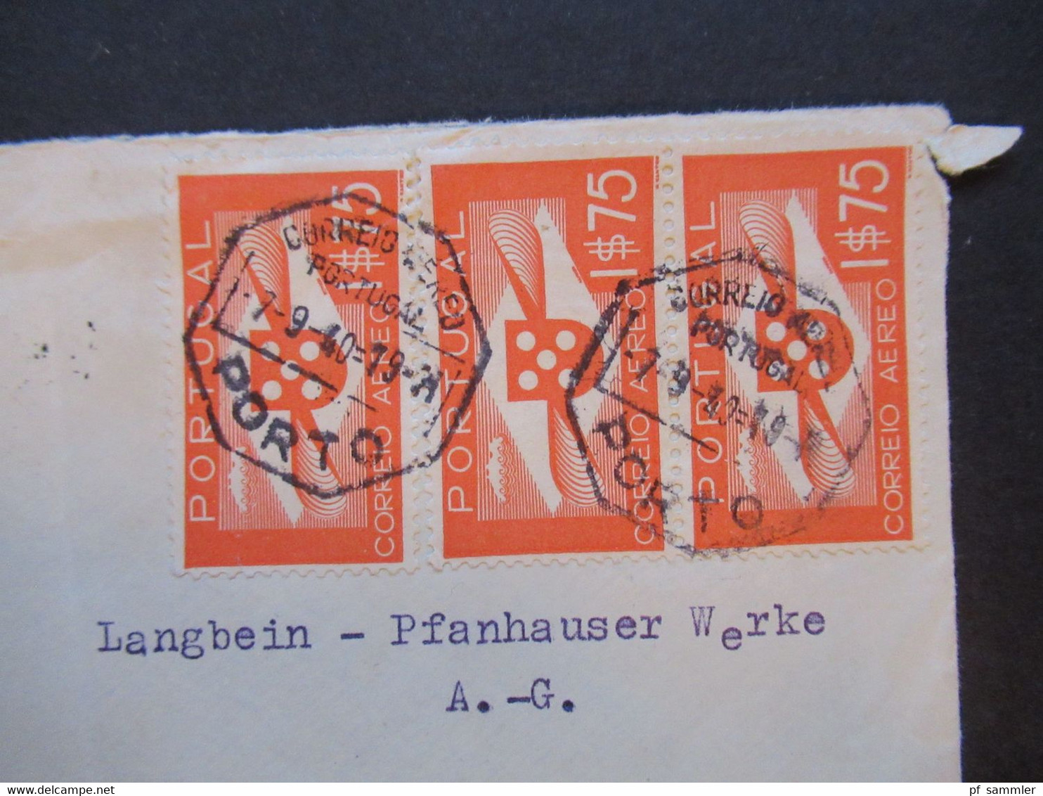 Portugal 1940 Zensurbeleg OKW Mehrfachzensur Umschlag Karl Loy Porto - Leipzig Flugpostmarke Nr. 592 (3) MiF - Briefe U. Dokumente