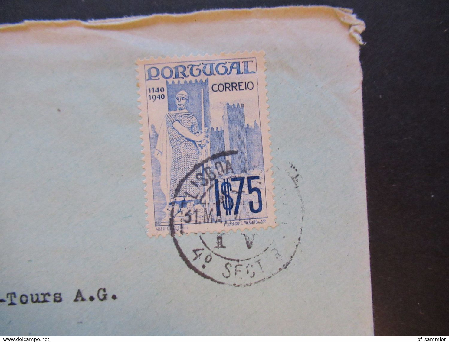 Portugal 1940 Zensurbeleg OKW Mehrfachzensur Geöffnet U.roter Stempel Buchstabe X Umschlag Marcus & Harting Lisboa -Bern - Storia Postale