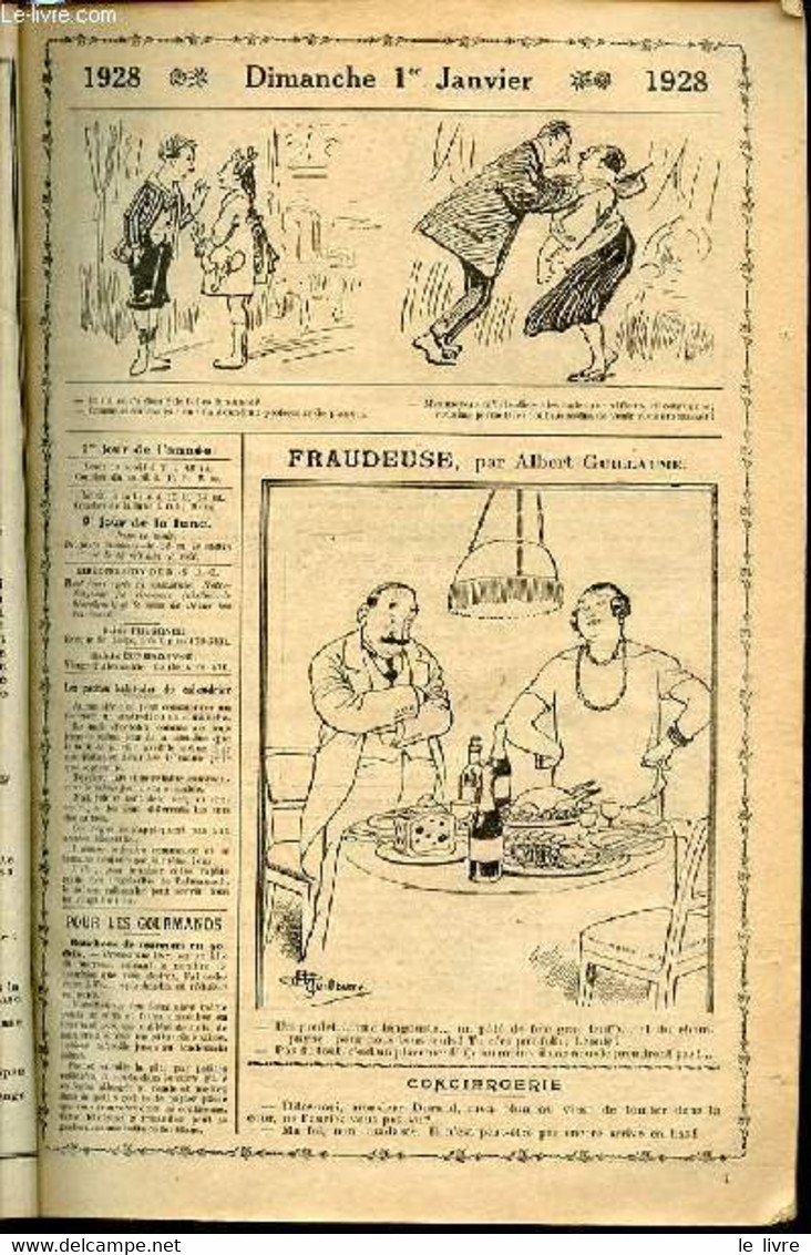 GRAND AGENDA DE 1928 - NOMBREUSES ILLUSTRATIONS EN NOIR ET BLANC SATIRIQUES. - COLLECTIF - 1928 - Agendas Vierges