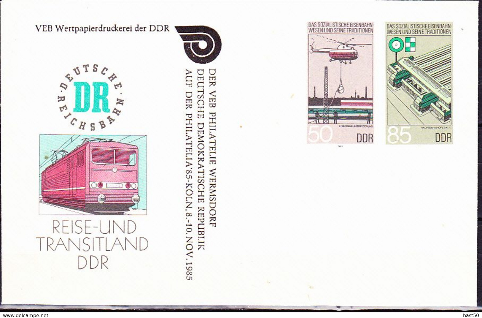 DDR GDR RDA - Umschlag Eisenbahnwesen (MiNr: U3 1a-85 Alt: C1a) 1985 - Siehe Scan - Privatumschläge - Gebraucht
