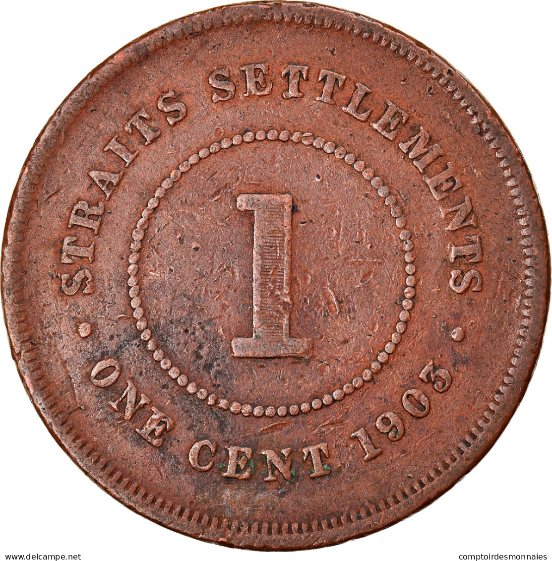 Monnaie, Straits Settlements, Edward VII, Cent, 1903, TB, Bronze, KM:19 - Malaysia