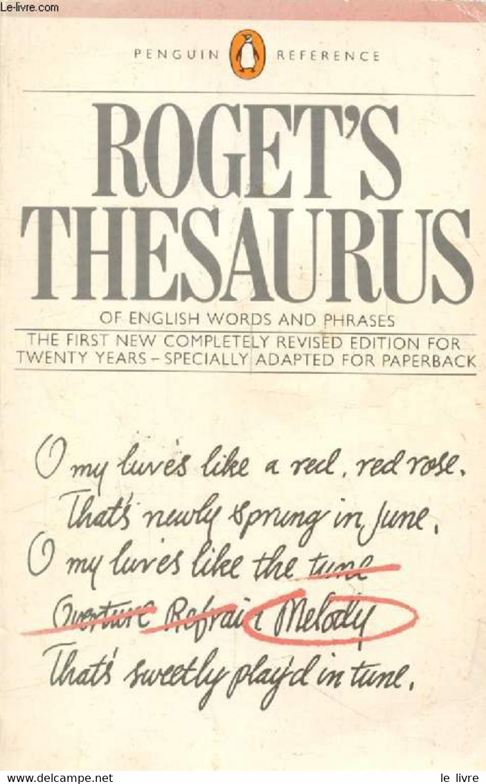 ROGET'S THESAURUS OF ENGLISH WORDS AND PHRASES - COLLECTIF - 1984 - Dictionnaires, Thésaurus