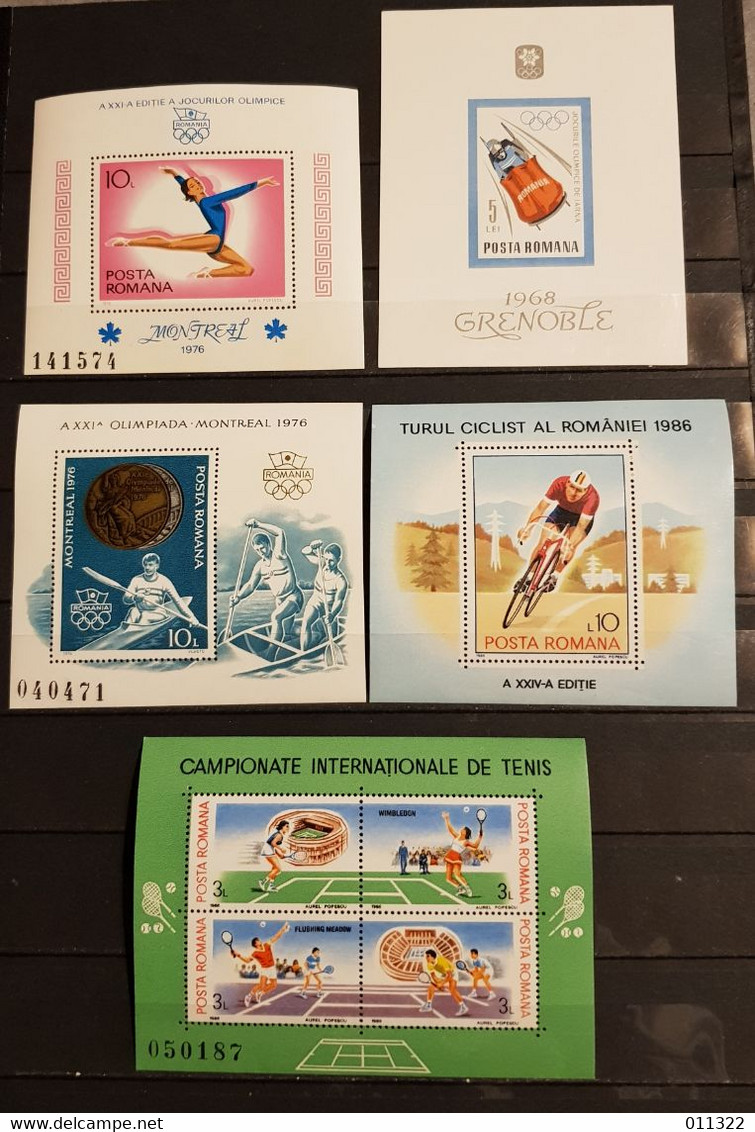 ROMÂNIA SPORTS LOT 14 BLOCKS +M/SHEETS PERFORED &IMPERFORED MNH - Andere & Zonder Classificatie