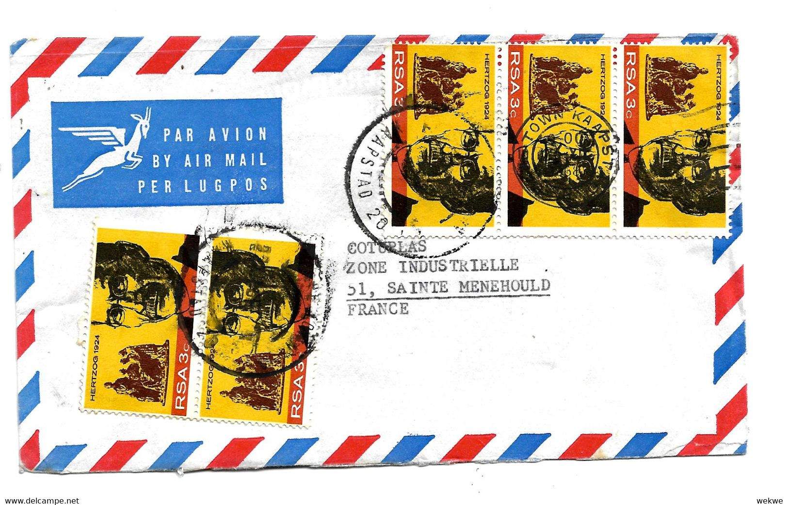 SA-R139/ SÜDAFRIKA - Gedenken An Herzog (mehrfach) Nach Frankreich 1968 - Storia Postale