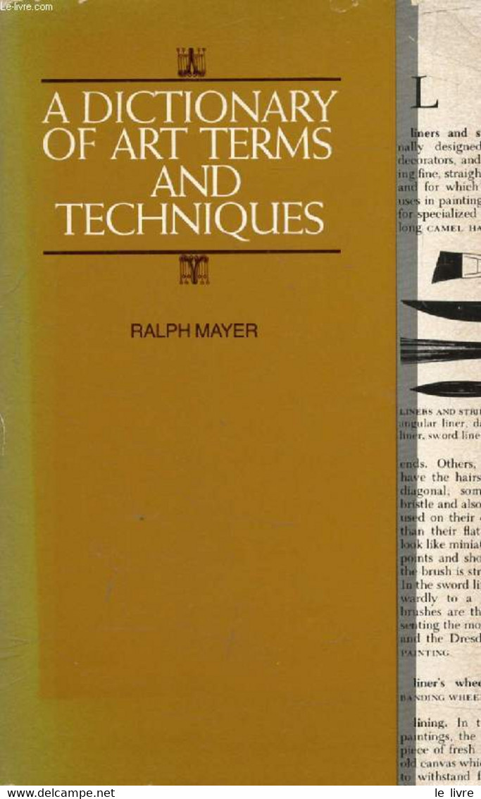 A DICTIONARY OF ART TERMS AND TECHNIQUES - MAYER RALPH - 1981 - Dictionnaires, Thésaurus