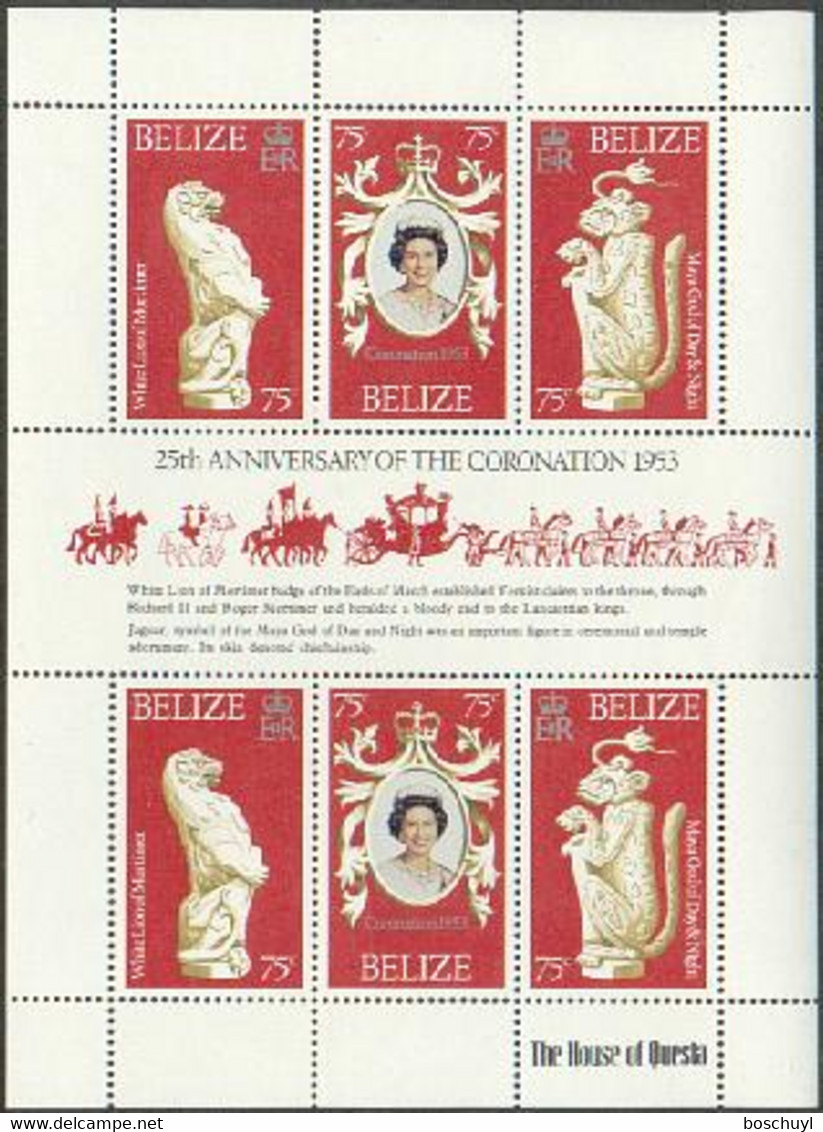 Belize, 1978, Silver Jubilee Queen Elizabeth, Royal, MNH Sheetlet, Michel 381-383 - Belize (1973-...)