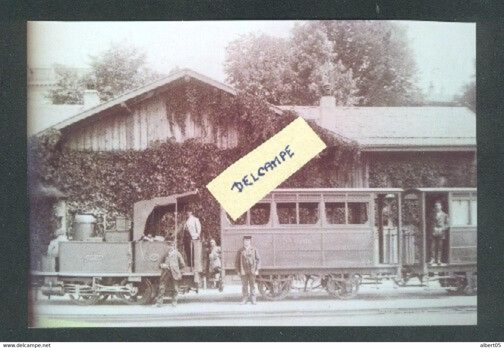 Chemin De Fer Lausanne- Echallens-Bercher Premier Convoi Avec Locomotive G3/3 En Gare De Lausanne-en 1874 - Reproduction - Échallens