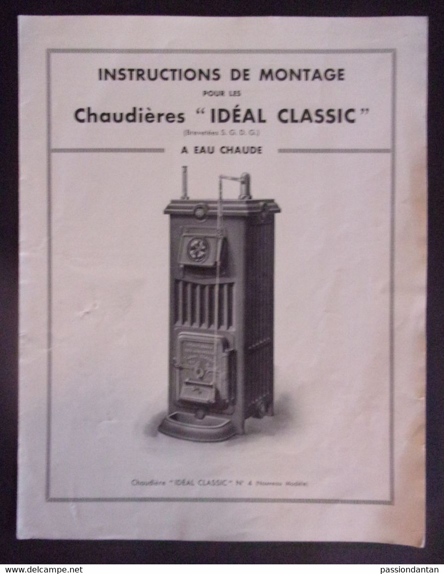 Deux Notices Techniques Pour Les Chaudières "Idéal Classic" - Machines