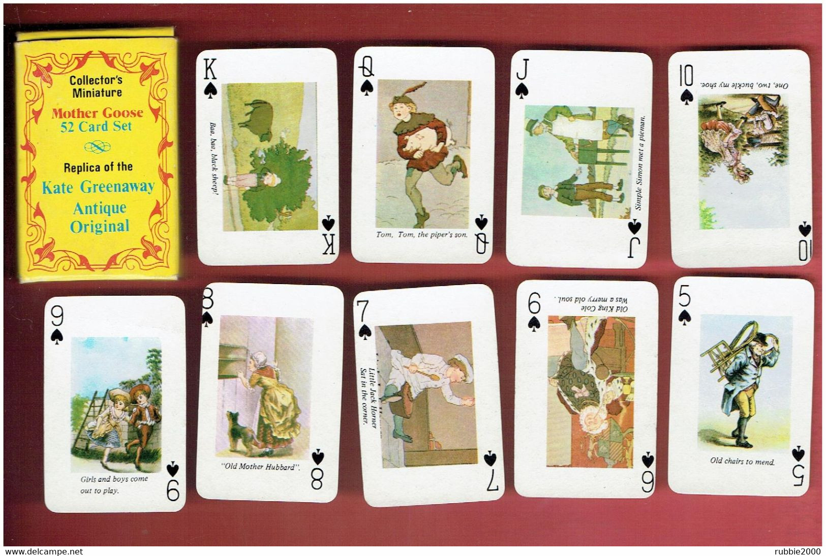 JEU 52 MINI CARTES A JOUER LES CONTES DE MERE L OIE DE CHARLES PERRAULT DESSINS DE KATE GREENAWAY MOTHER GOOSE - 54 Cards