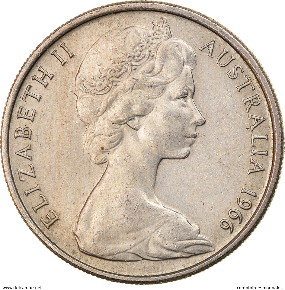 Monnaie, Australie, Elizabeth II, 10 Cents, 1966, Melbourne, TB+, Copper-nickel - Victoria