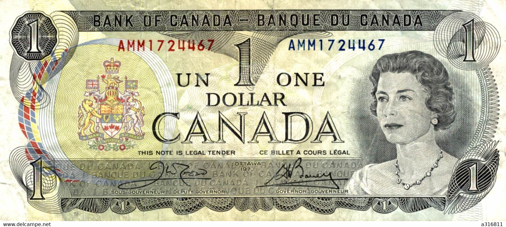 BANKNOTE: BANK OF CANADA/ BANQUE DU CANADA ONE- UN DOLLAR - Canada