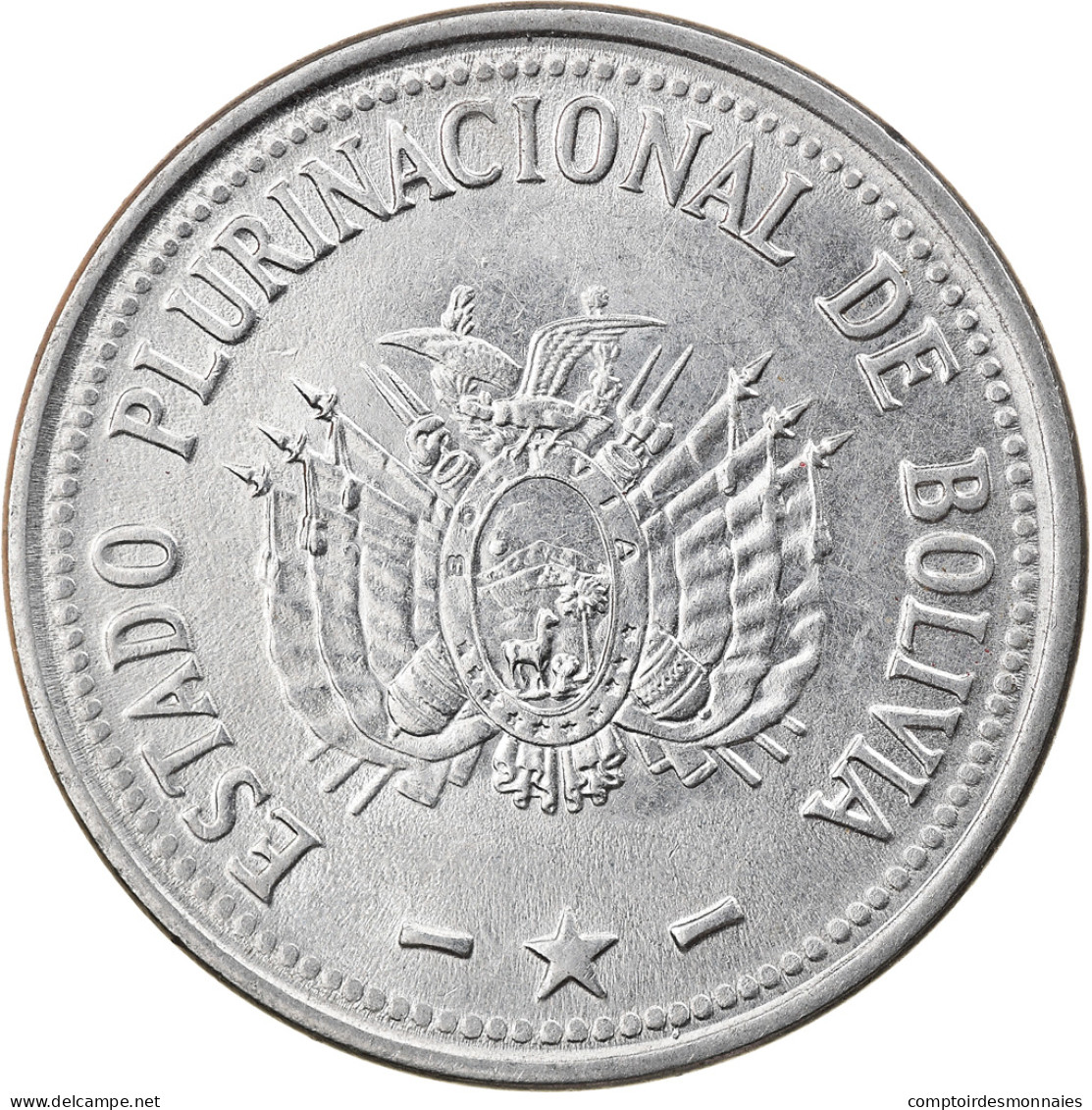 Monnaie, Bolivie, 50 Centavos, 2010, SUP, Stainless Steel, KM:216 - Bolivia