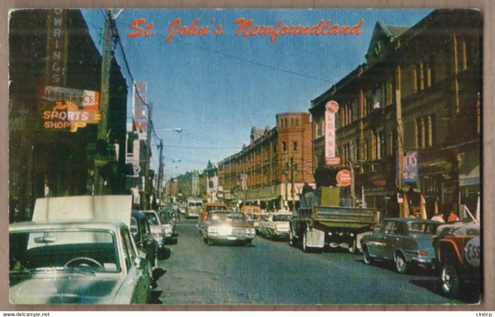 CPSM CANADA - ST. JOHN'S - Water Street - Looking East TB PLAN Rue CENTRE VILLE TB ANIMATION AUTOMOBILES - St. John's