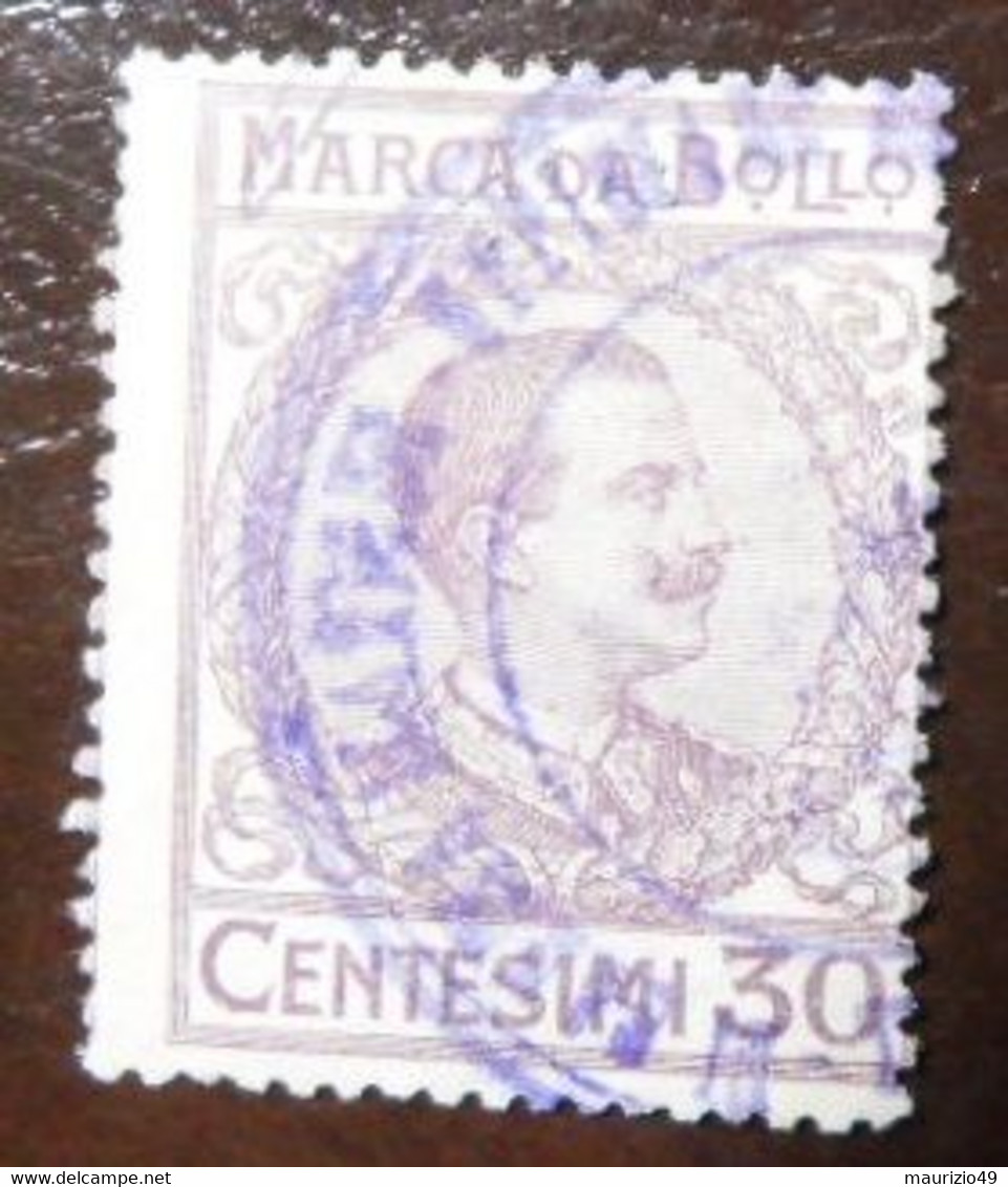 MARCA DA BOLLO 30 Centesimi - Effige VITTORIO EMANUELE III Volta A Destra - Grande Formato - VEDI FOTO - Revenue Stamps