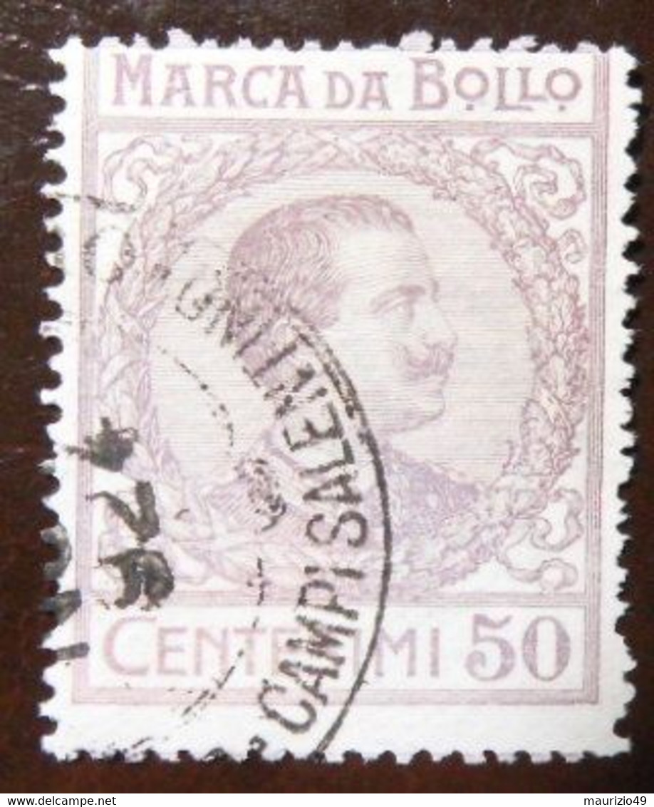 MARCA DA BOLLO 1892 - 50 Centesimi - Effige VITTORIO EMANUELE III Volta A Destra - Grande Formato - VEDI FOTO - Revenue Stamps