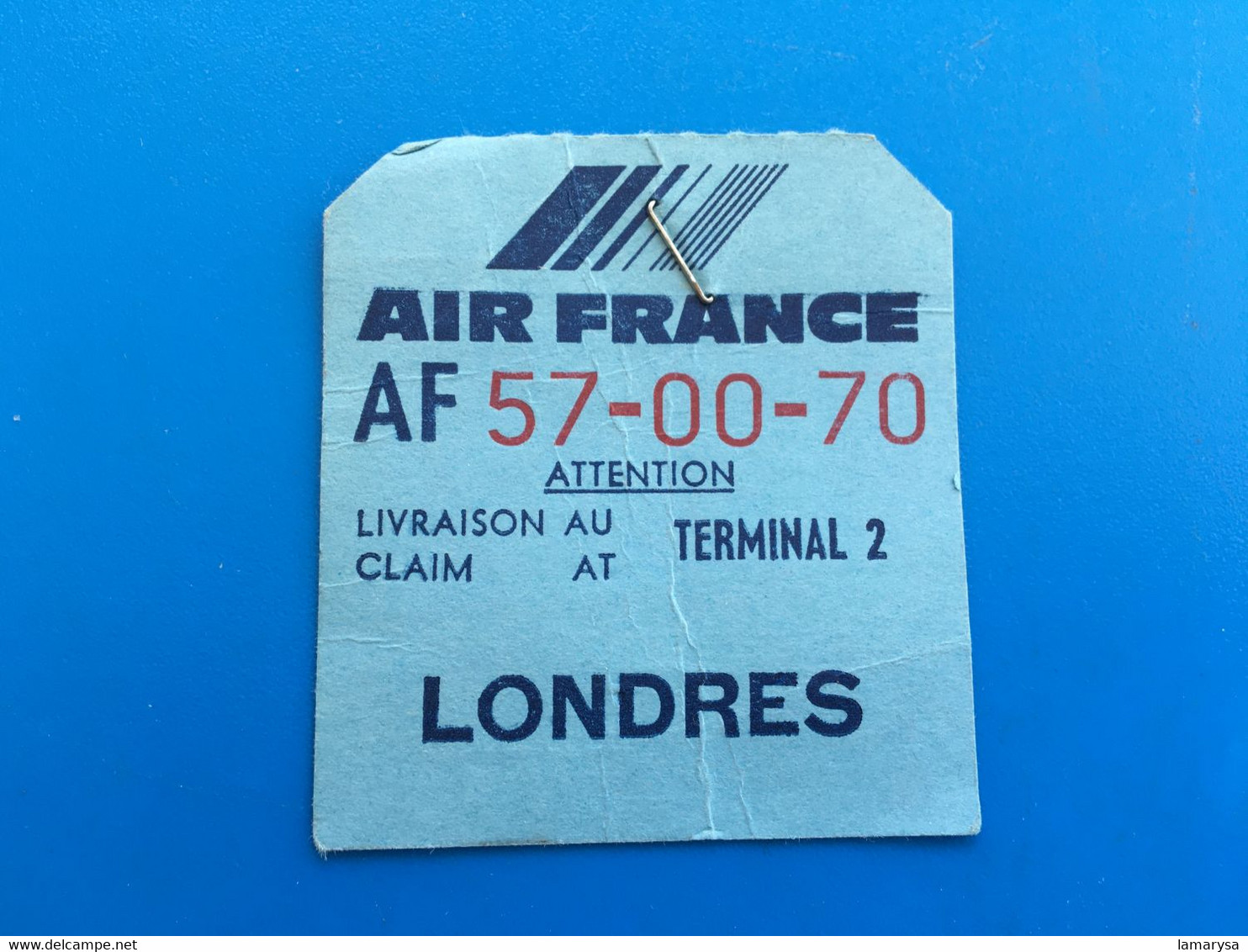 AIR FRANCE LONDRES LONDON-AF 57-00-70-bulletin De Bagages- Billets D'embarquement D'Avion TICKET-☛Ticket-✔️Billet -☛ - Europa